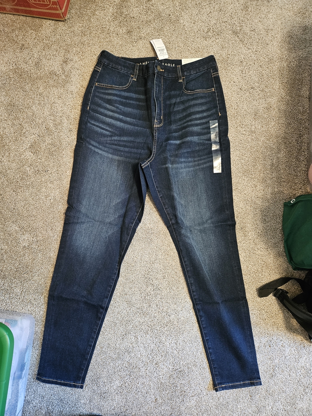 American Eagle Outfitters Dark Blue High-Rise Skinny Jeans - Women's